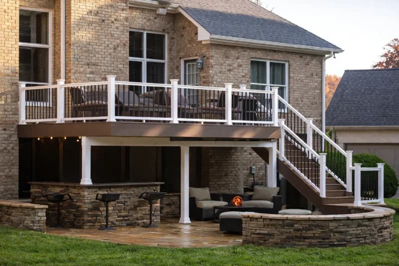 Deck and outdoor living project in Simpsonville SC with durable finishes and functional entertaining layout by Burch Contracting